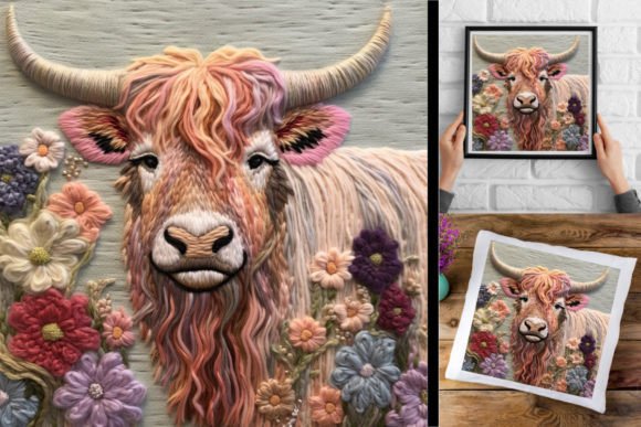 Highland Cow Wool Art for Holiday Crafts