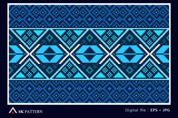 Review: Blue Embroidery Ethnic Pattern Geometric