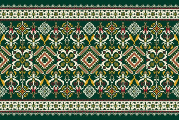 Reviewing Floral Cross Stitch Embroidery,Knitted.